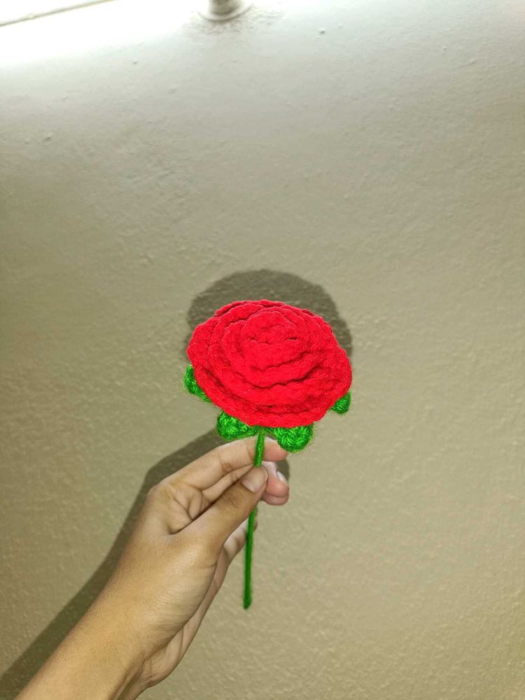 Crochet Red Rose