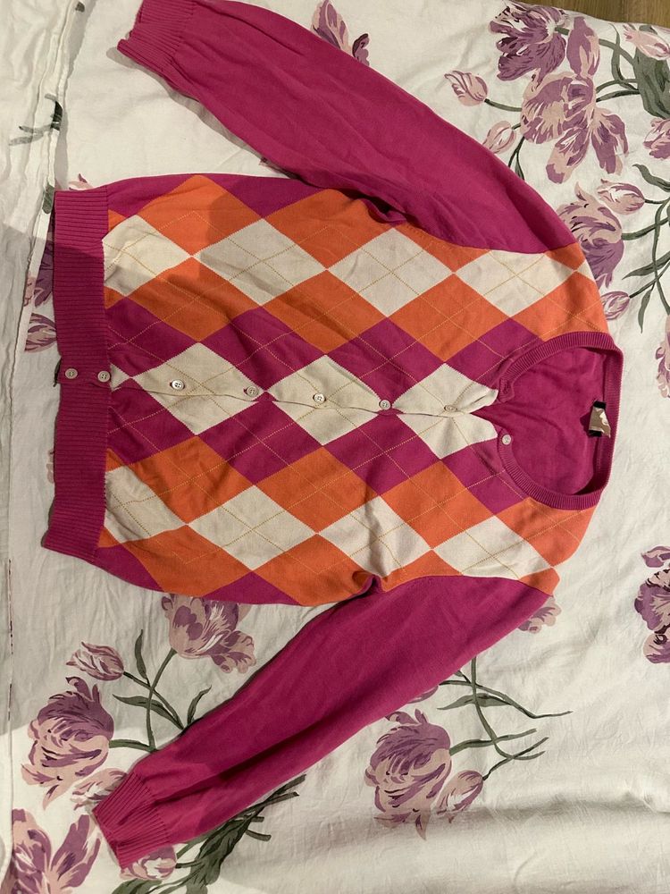 Argyle Knit Cardigan