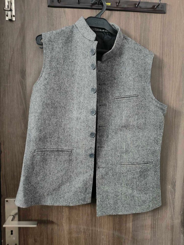 Grey Ethnic Nehru Jacket