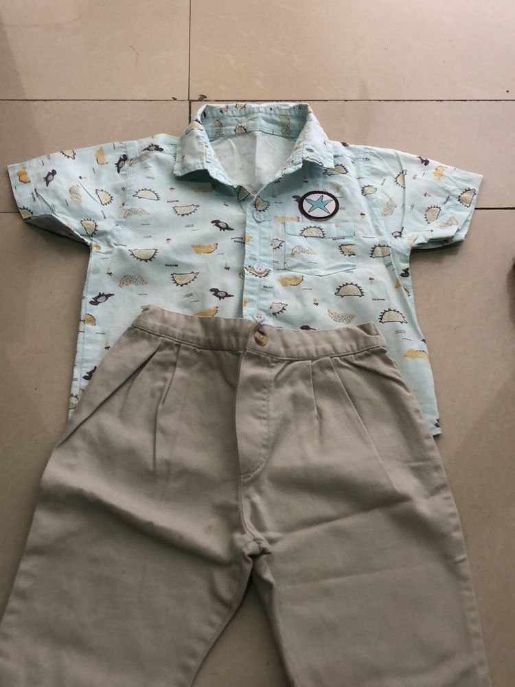 Boys&#39; Dinosaur Shirt &amp; Khaki Pants Set