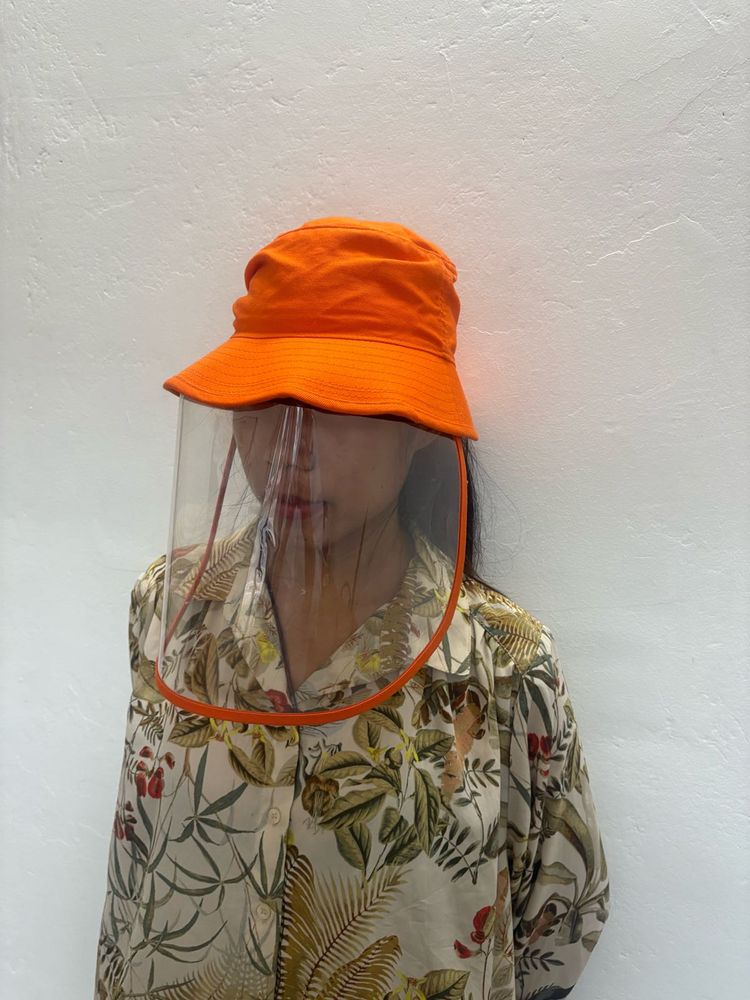 Orange Bucket Hat with Shield