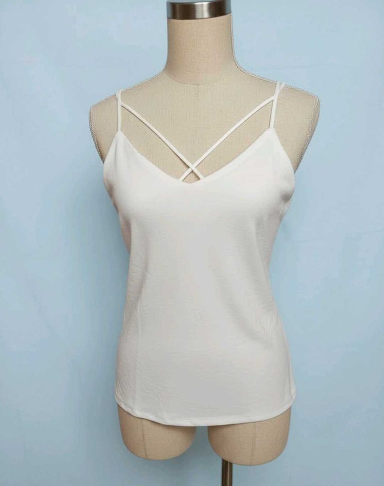 🤍White Strappy Office/Casual Tank Top🤍