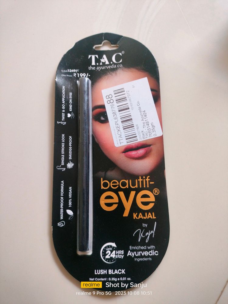Combo T.A.C Beautif Eye Kajal Lush Black.  And Kama Ayurveda Face Serum