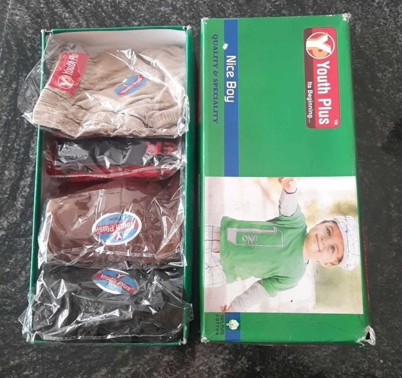 Set Of 4 Cotton Briefs For Boys(70) Cm