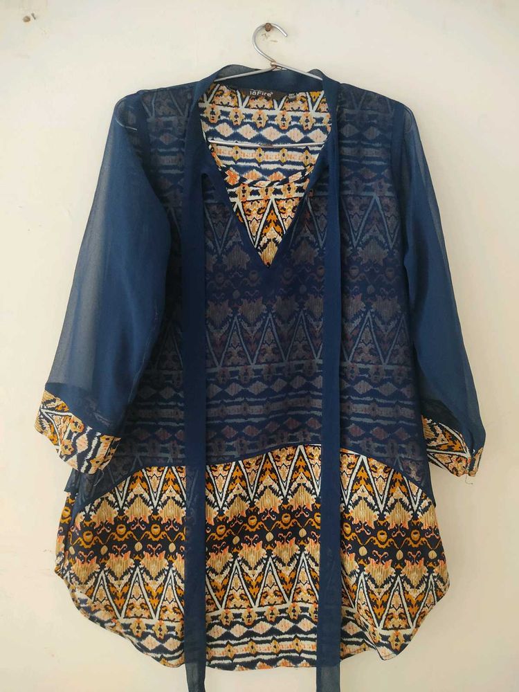 Stylish Patterned Top Short Kurti