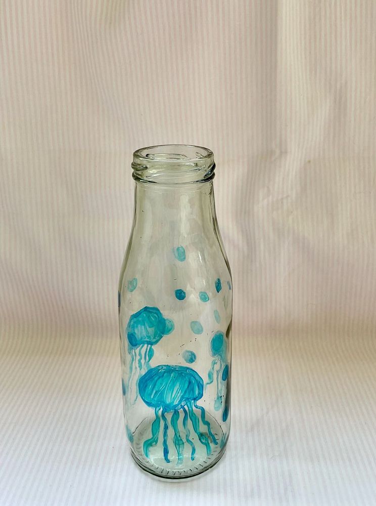 Hand-Painted Jellyfish Glass Bottle(1)