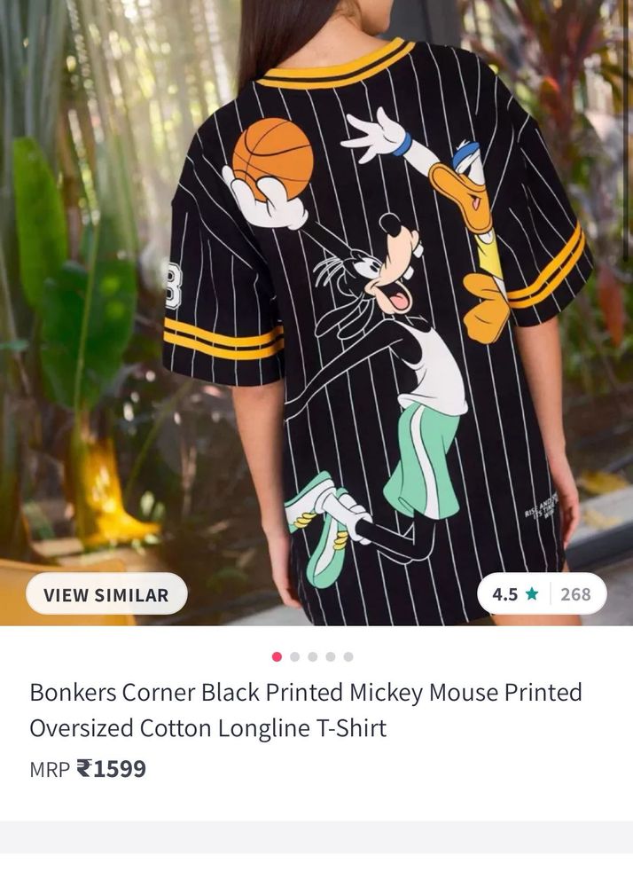 Bonkers Corner Black Mickey Mouse Printed Tshirt