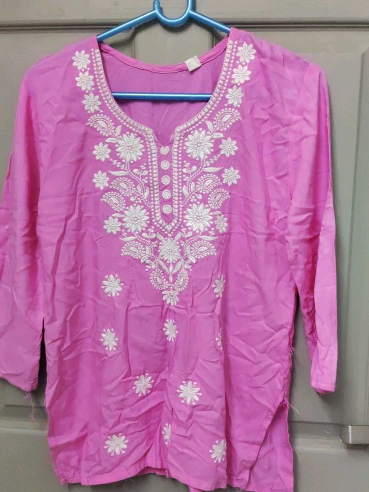 Chikankari Cotton Kurthi