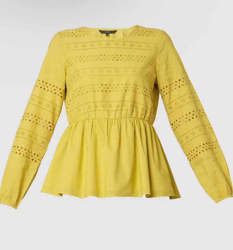 Schiffli Embroidered Peplum Top