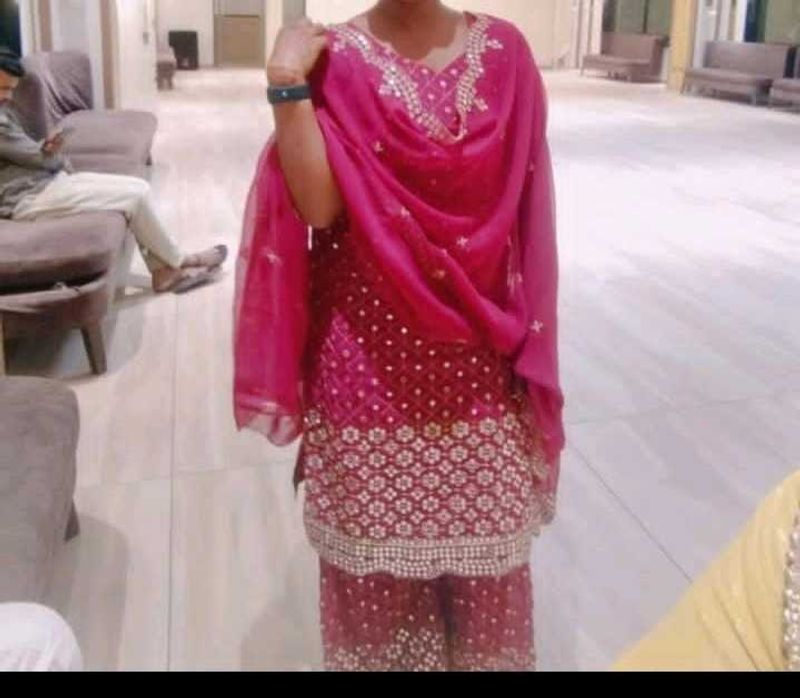 Pink Embellished Kurta Set