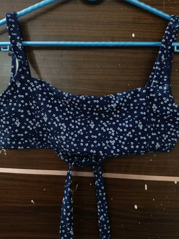 Floral print bra