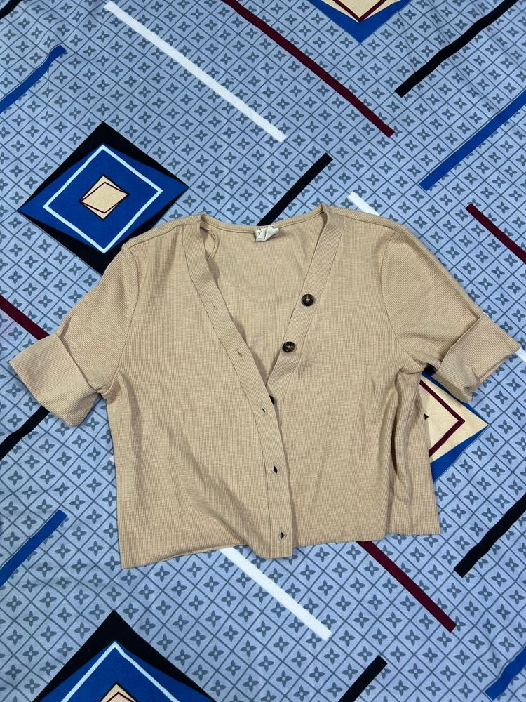Button Down Crop Top