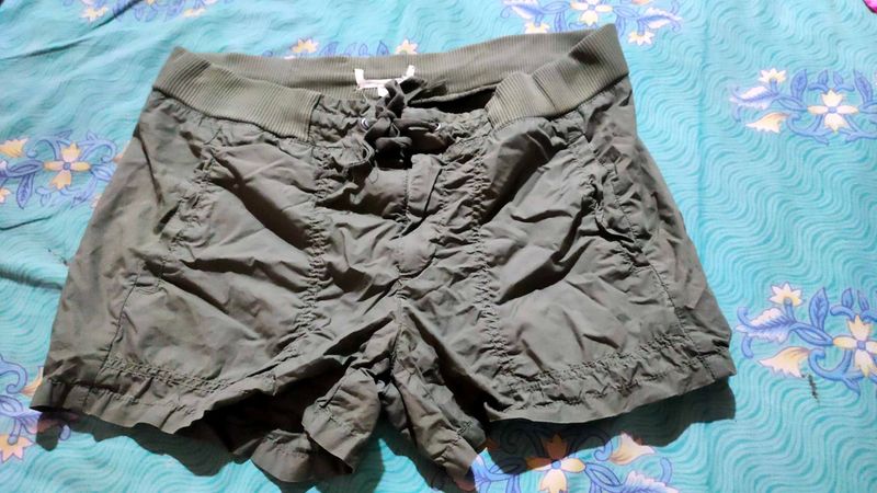 Olive Green Casual Shorts