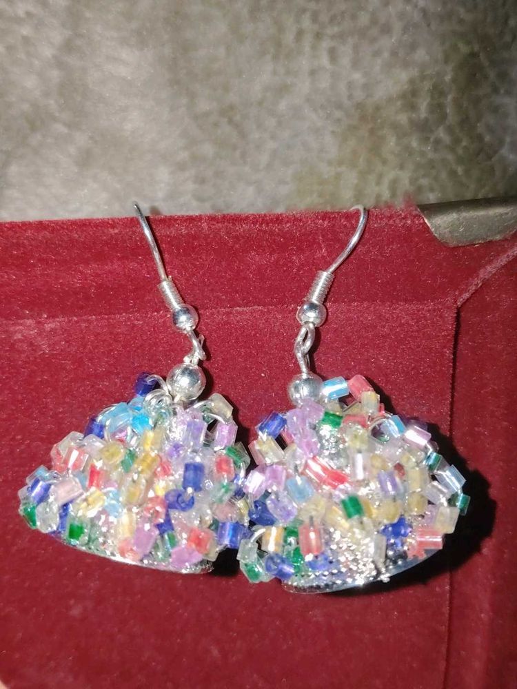 Colorful Beaded Drop Earrings