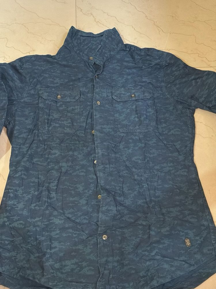 Stylish Blue Patterned Shirt