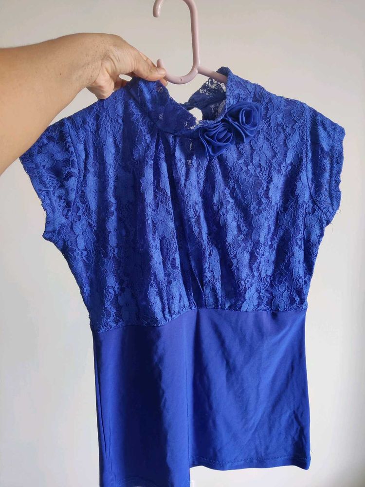 Blue Lace Top