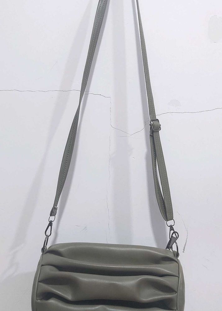 Olive Green Ruched Shoulder Bag