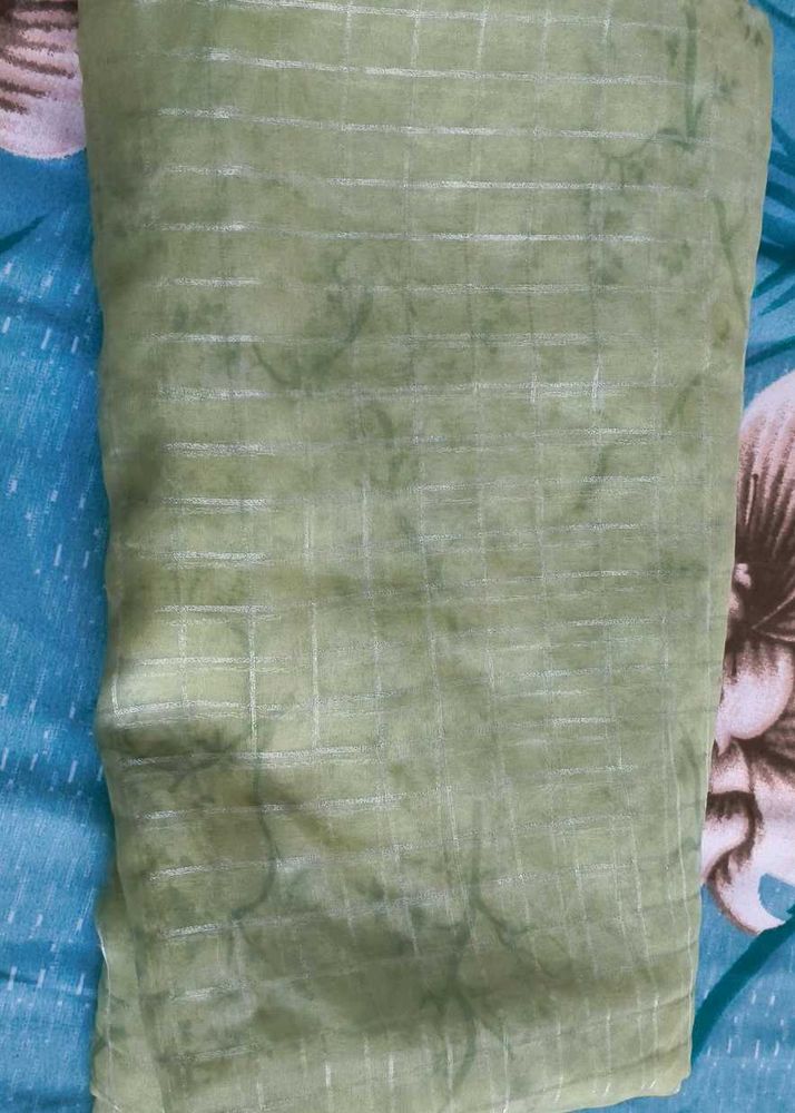 Green Checkered Saree