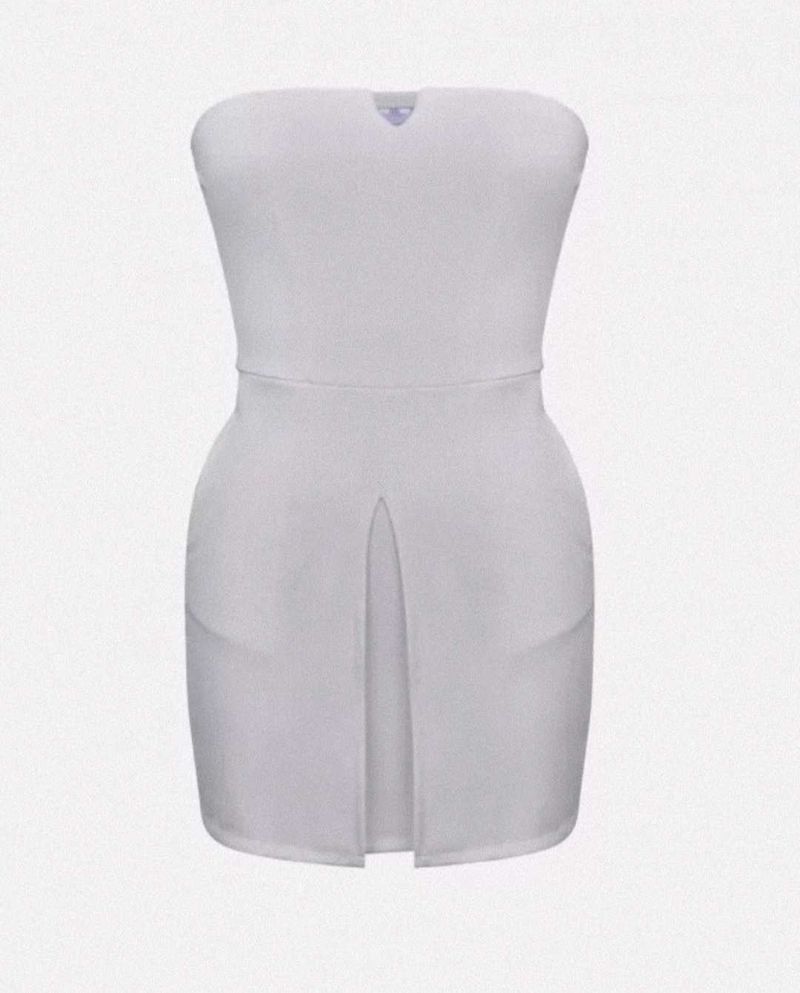 White Strapless Mini Dress
