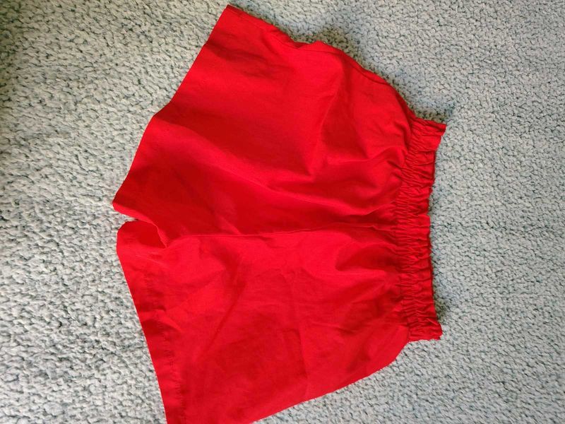 Red Casual Shorts