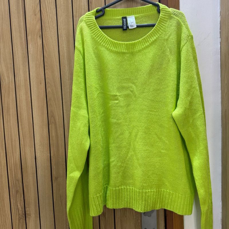 new oversized Neon Green H&amp;M sweater (b1g1)