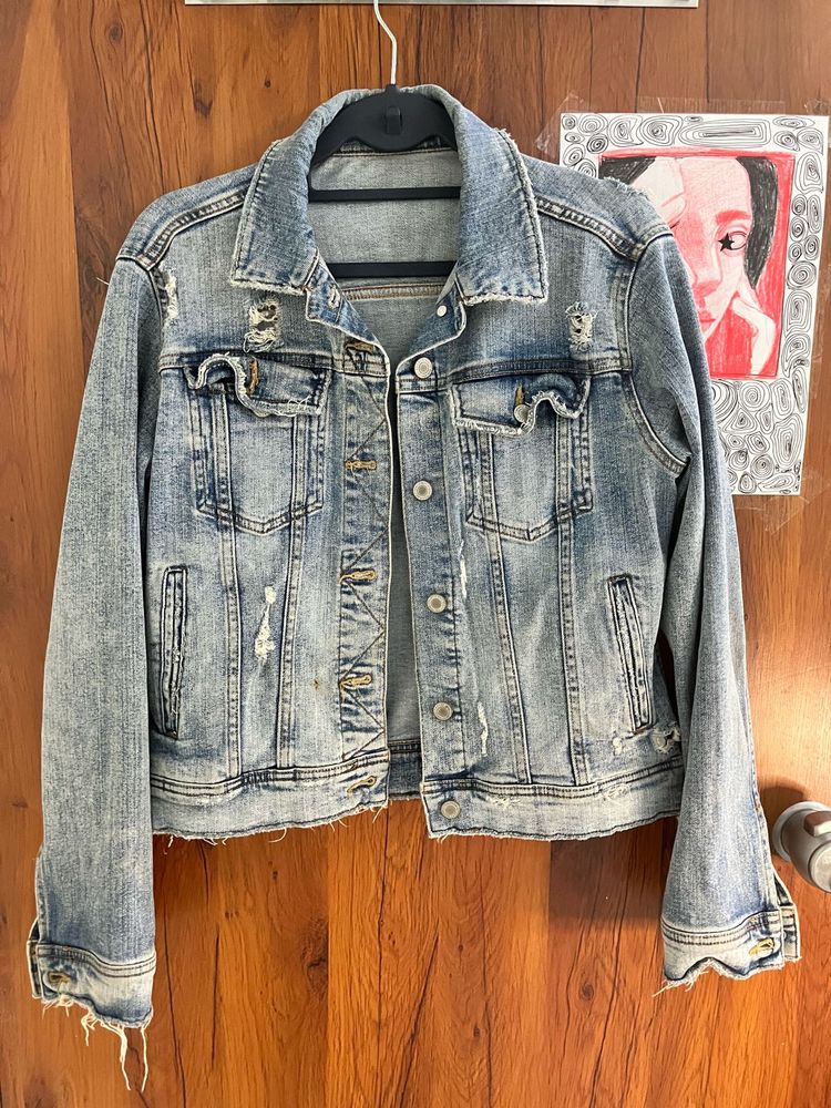 ZARA Distressed Denim Jacket size S