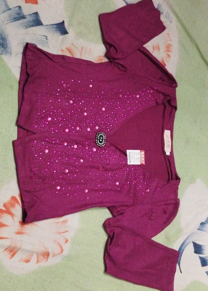 Purple Embellished Top