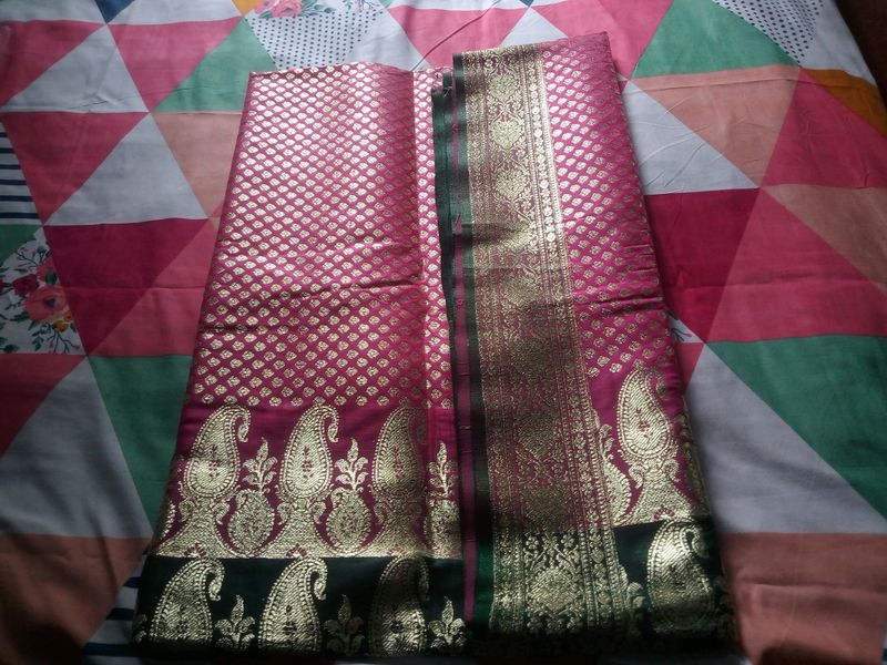 Pure Benarasi Saree(pink&amp; Green)