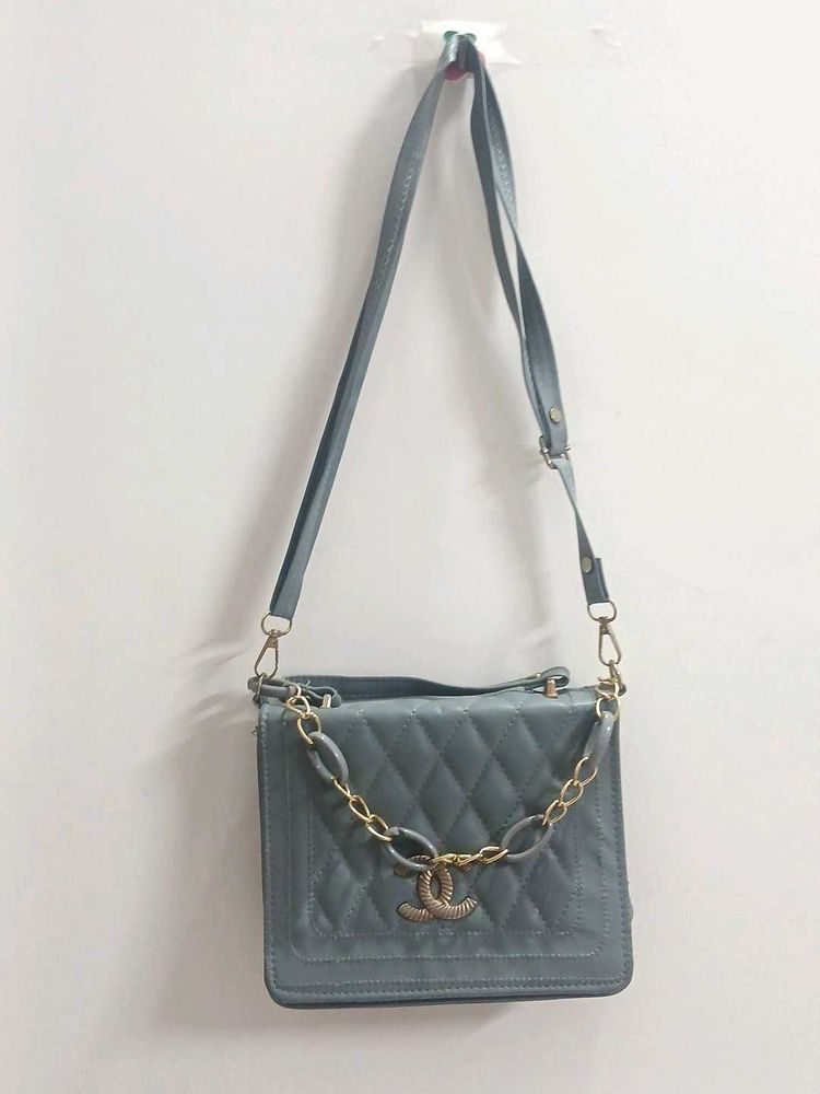 Grey Chain Crossbody Bag