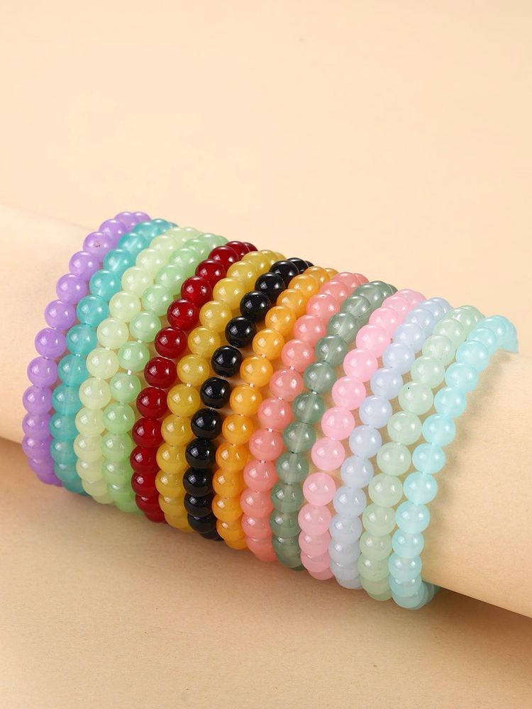 Colorful Beaded Bracelets - Set of 6 random