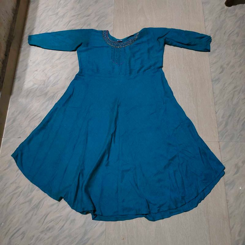 💙 Elegant Teal Blue Anarkali Kurti 💙