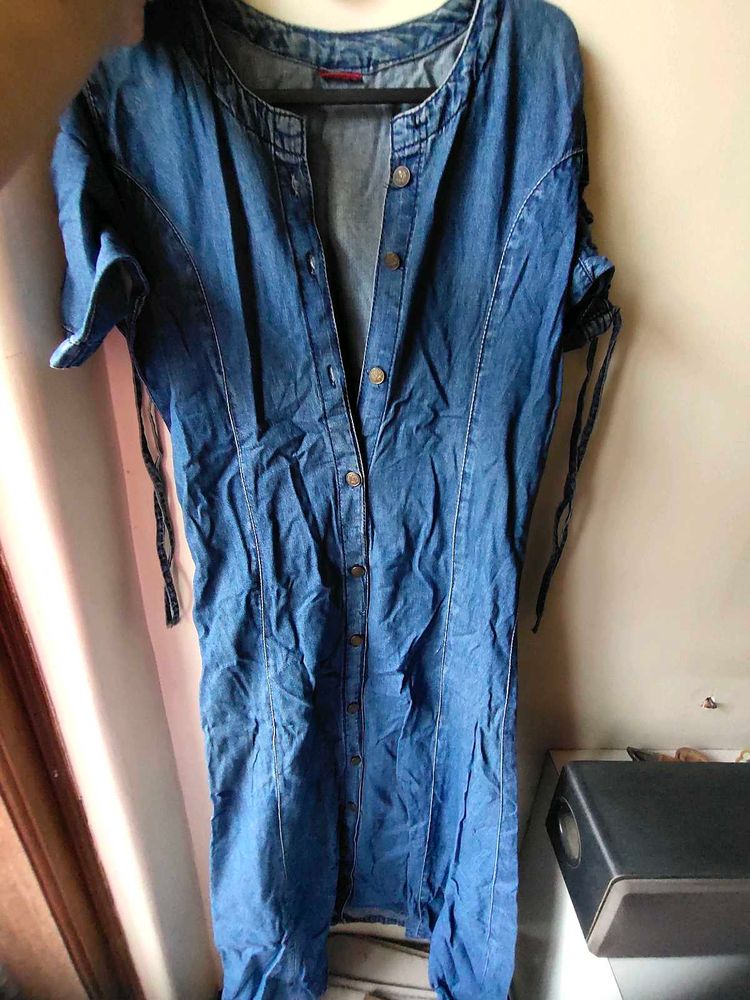 Denim Button-Down Dress