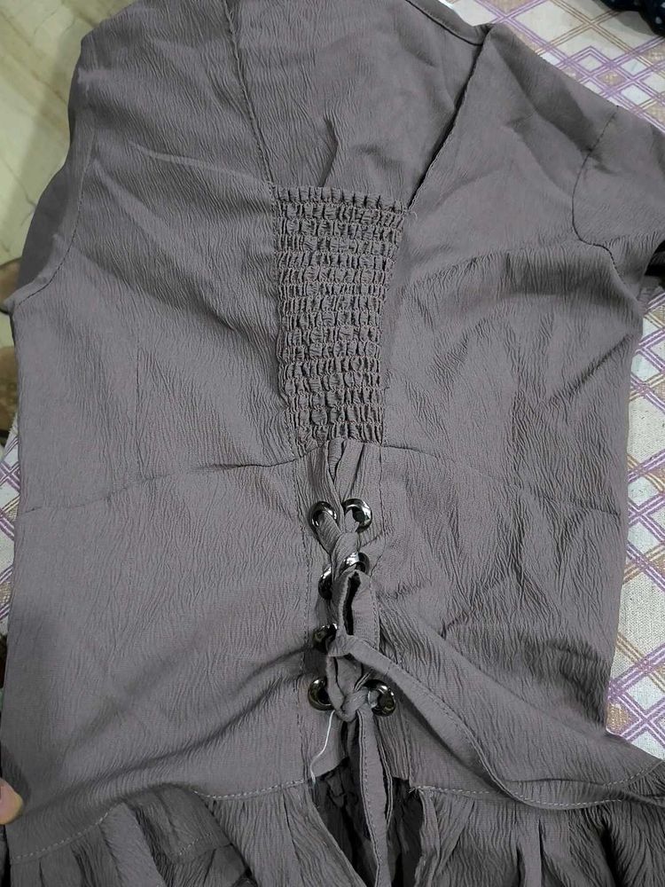 Crochet Brown Top For Women