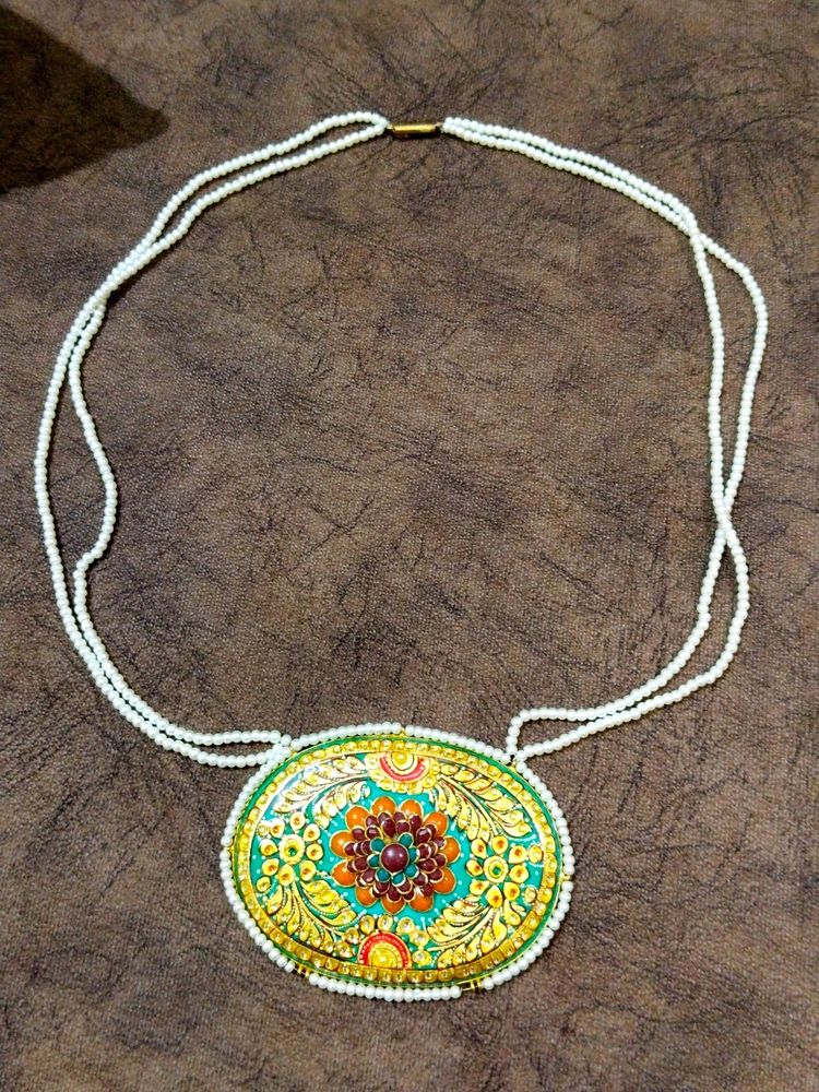 LONG PEARL SET WITH MEENAKARI WORK