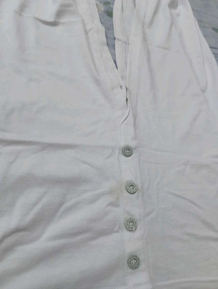 White Button-Down Shrug