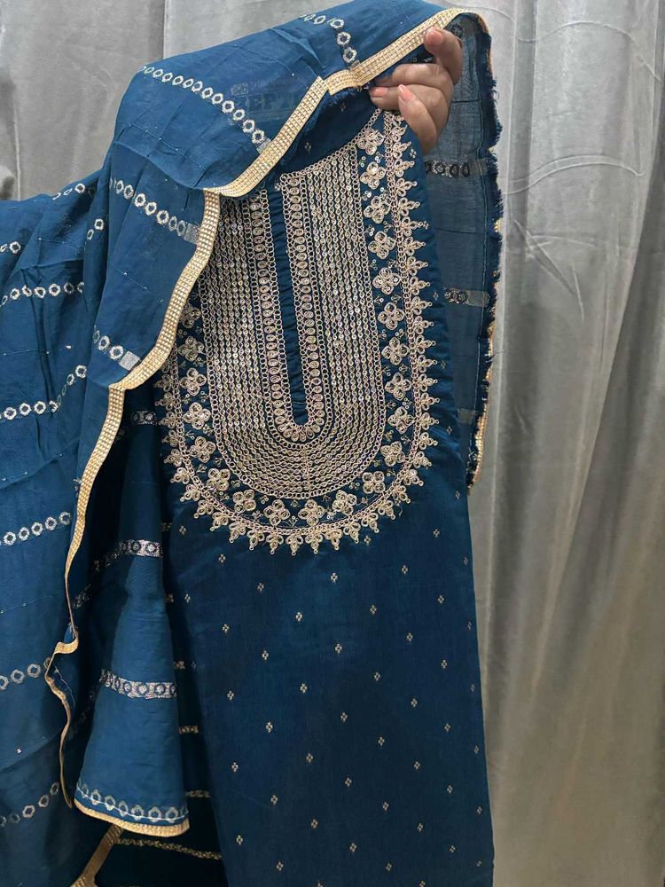 Teal Embroidered Salwar Kameez Suit
