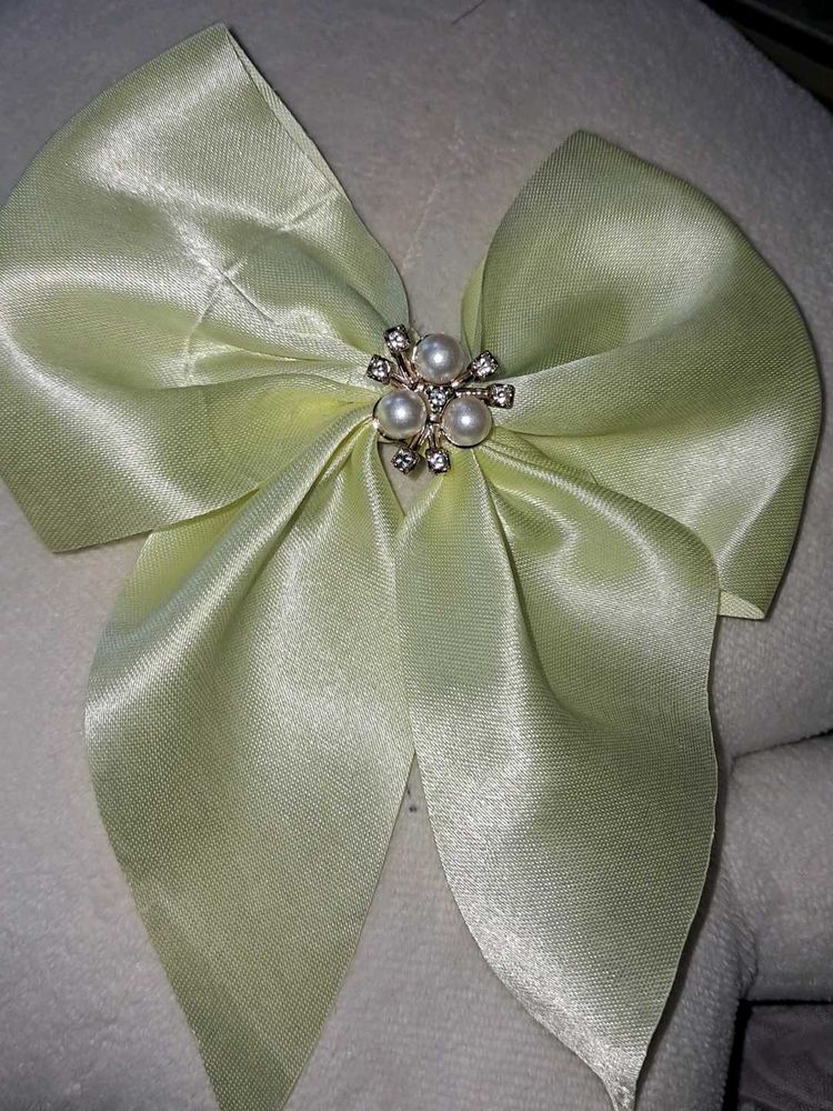Vintage Satin Bow Hair Clip