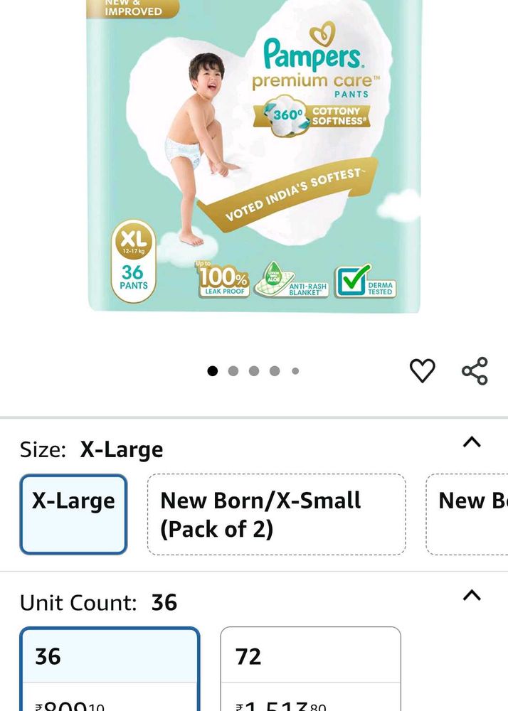 Xl Pampers Premium Care Pants