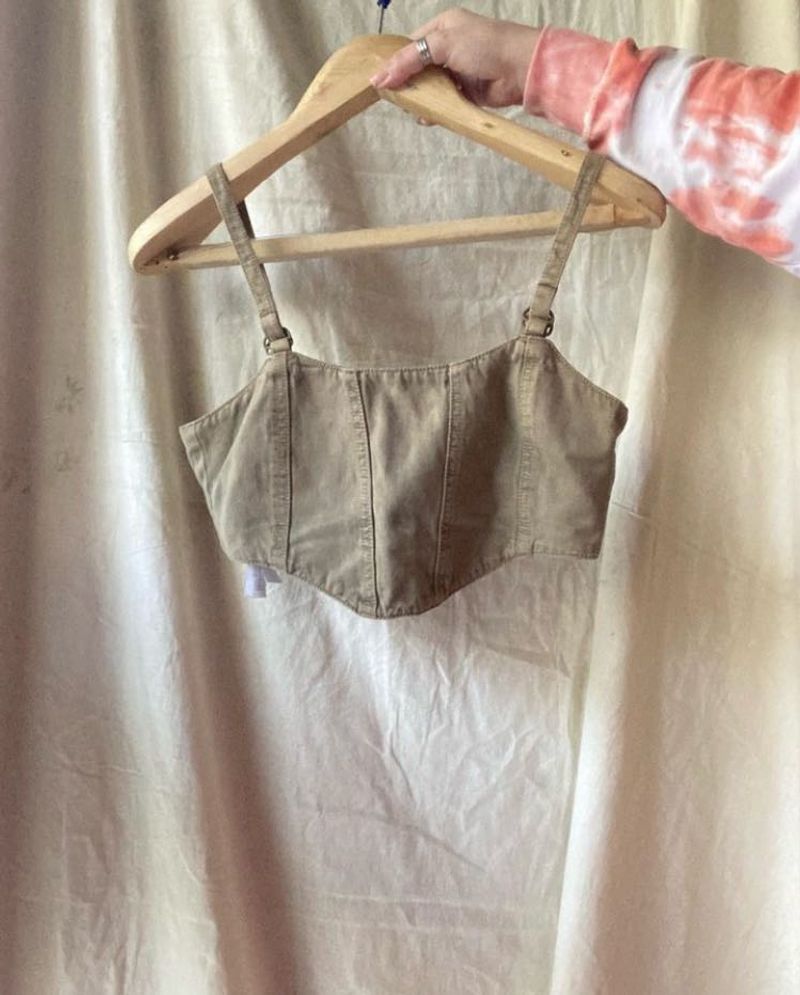 Freakins Denim Corset Crop Top