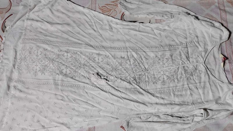 Embroidered White Tunic Top