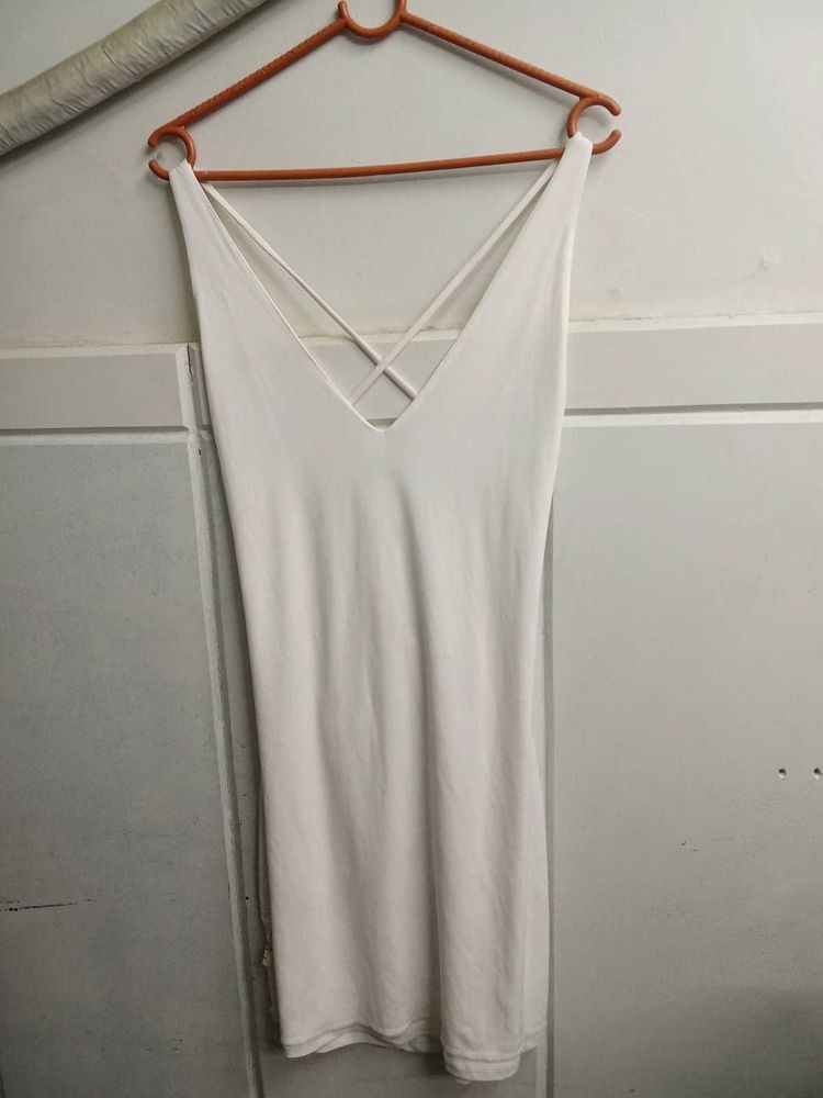 Fashion Nova Backless White Dress