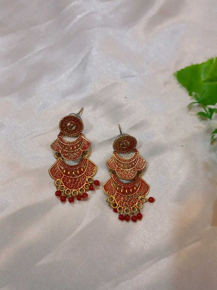 Red Dangle Earrings