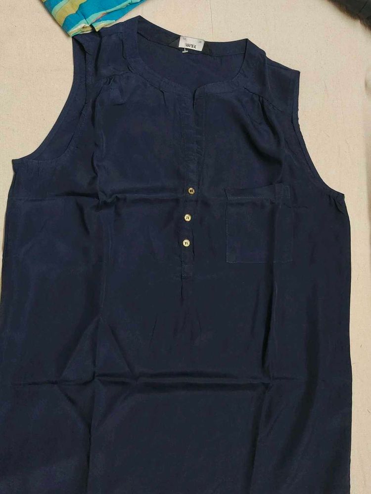 Navy Sleeveless Top