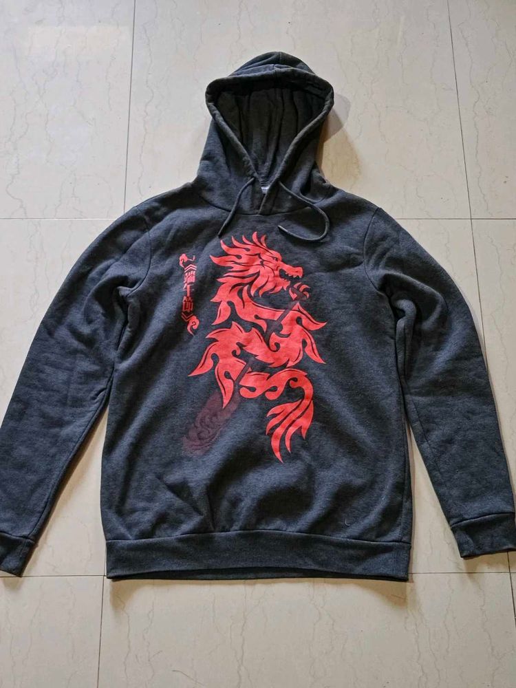 Made In Turkey Dark Grey Dragon Hoodie