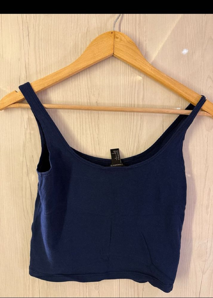 Blue Forever 21 Tank Top Stretchable