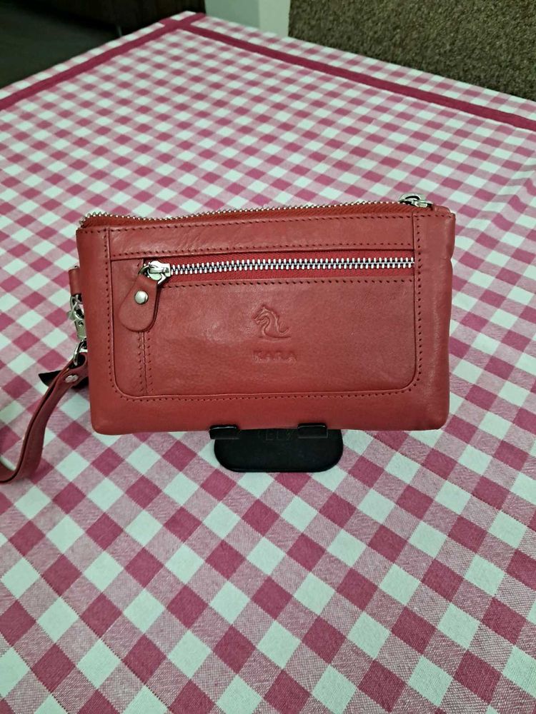 Red Leather Wallet For Ladies