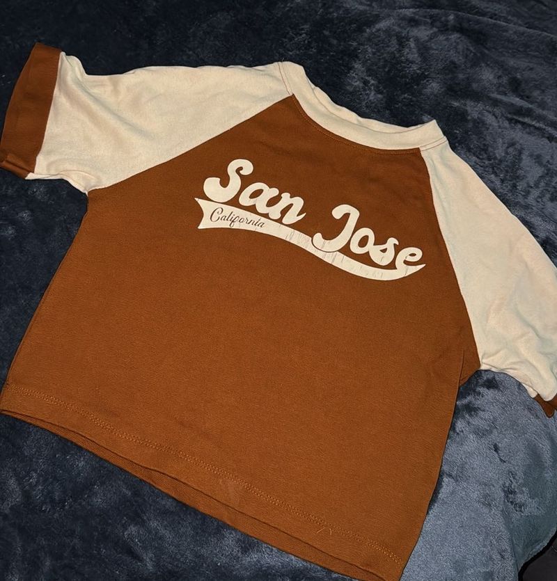 Brown San Jose Crop T-shirt For Girls