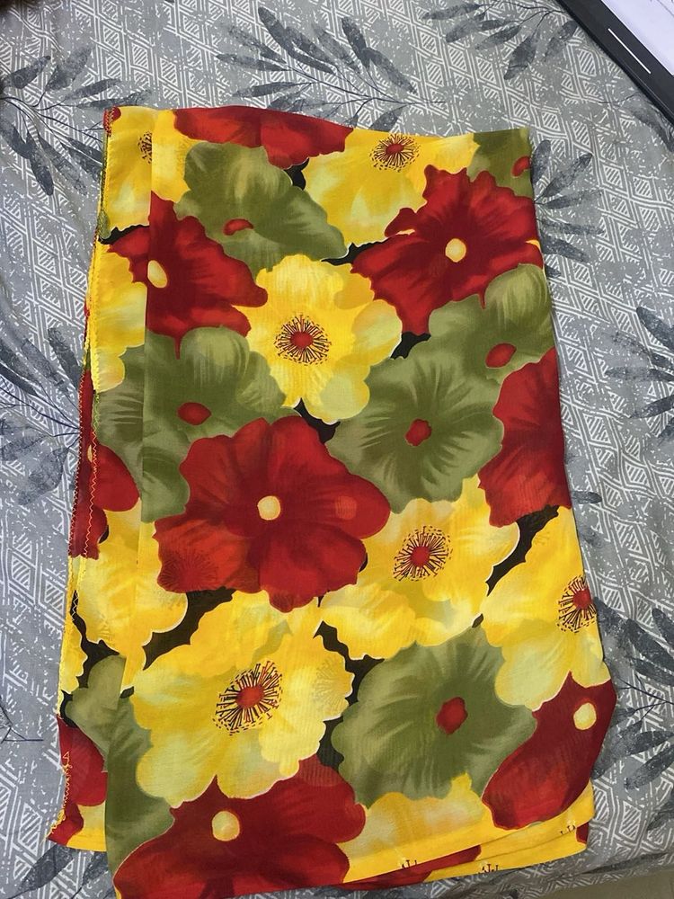 Pure georgette floral saree