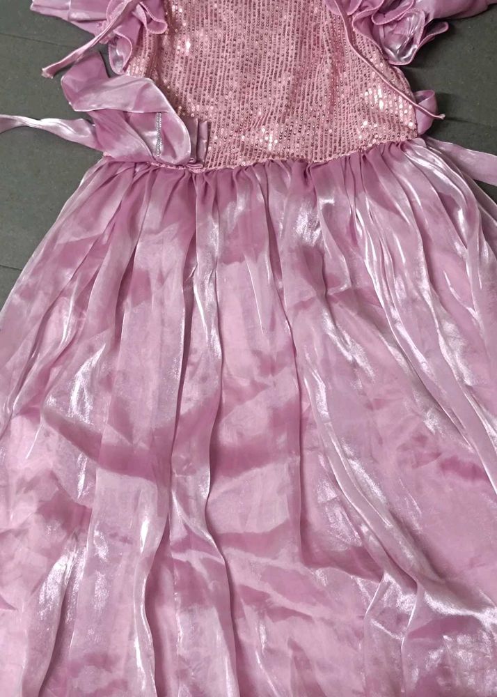 Pink Sequin Bodice Dress