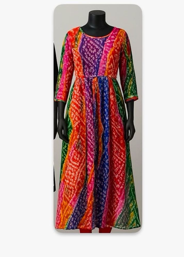 LEHERIA BANDHEJ GOWN